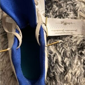 Blue and White Kd 4 Sneakers